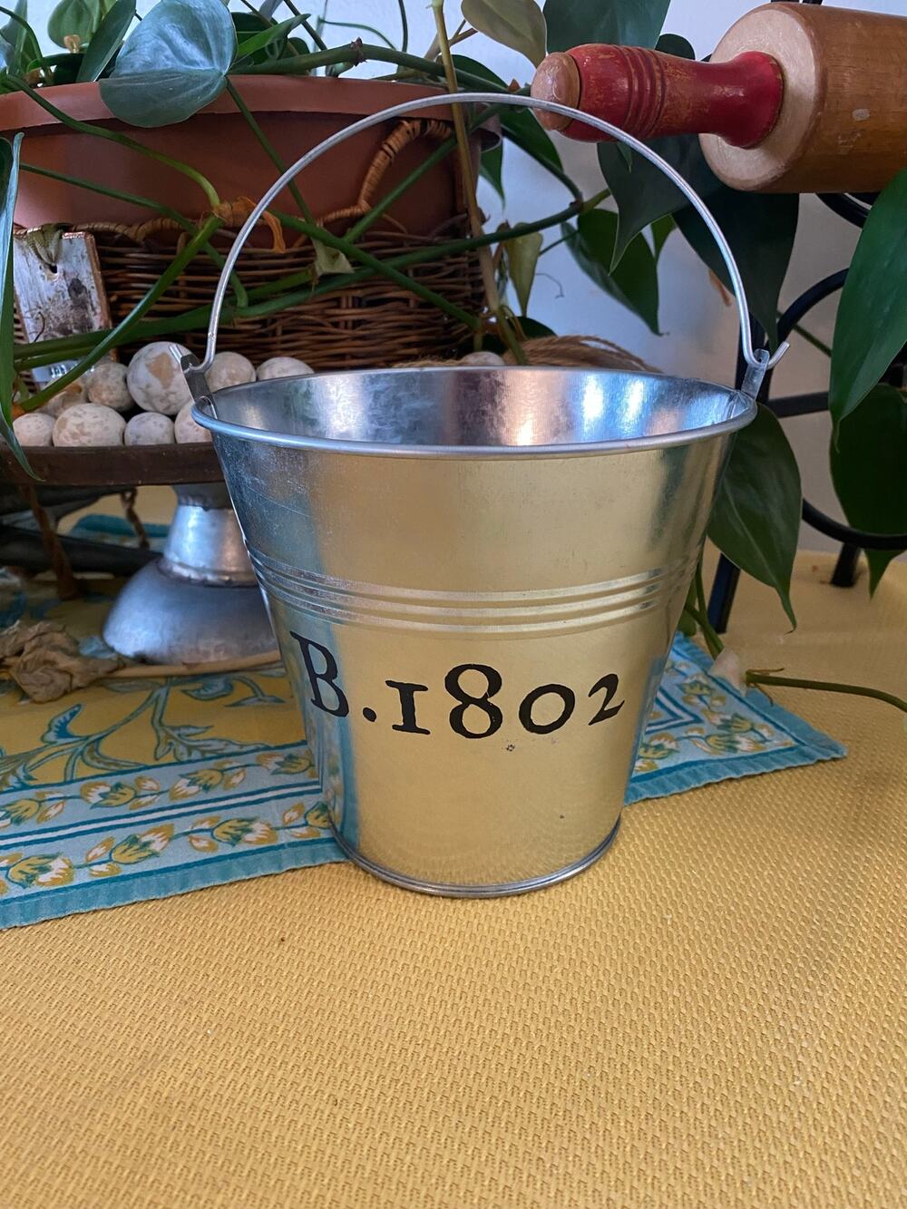 Beekman 1802 B.1802 Galvanized Metal Bucket Farmhouse Garden Pail Decor